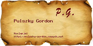Pulszky Gordon névjegykártya